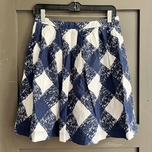 Boden Linen Gingham Check Skirt